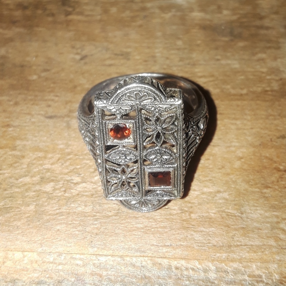 Sterling silver and garnet ring
